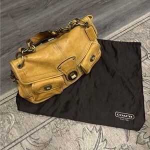 Coach Tan Leather Satchel Y2K